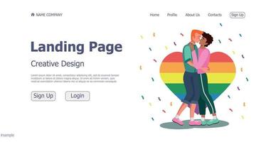 concepto de diseño de la página de inicio del sitio web de la comunidad lgbt - vector