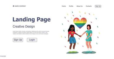 Lgbt community website landing page design concept - Vector