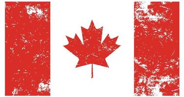 Flag of Canada. Grunge, scratch and old style flag Vector Illustration