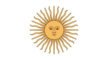 el dios sol inca. símbolo de la bandera argentina. aislado en la ilustración de vector de fondo blanco