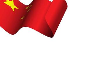 Flag of China wave motion vector illustration background