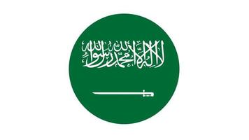 Saudi Arabia flag circle, vector image and icon