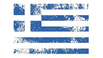 Flag of Greece.Official proportion  dimension and colors. Grunge and scratch Vector Illustration