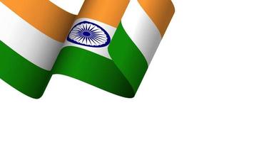 Flag of India wave motion vector illustration background