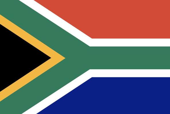 South African flag vector icon in official color and proportion correctly