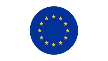 European Union flag circle, Vector image and icon