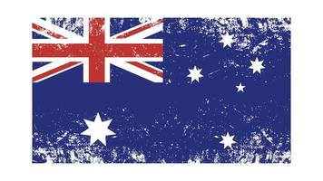 Flag of Australia.Official proportion  dimension and colors. Grunge and scratch Vector Illustration