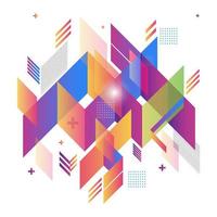 Geometric abstract element pattern with colorful gradient vector background