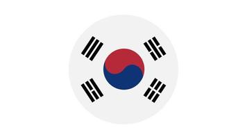 South Korea flag circle, vector image and icon