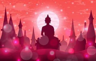 Asahna Bucha Day Festivity Background vector