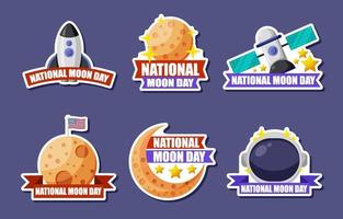 National Moon Day Sticker Pack