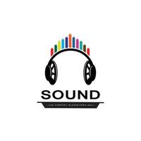 music sound wave logo icon vector, speaker and headset vector