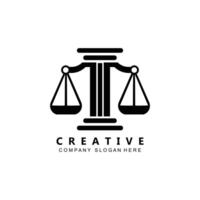 Lawyer or Justice law logo vector design, icon illustration