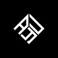 diseño de logotipo de letra ayu sobre fondo negro. concepto de logotipo de letra de iniciales creativas ayu. diseño de letras ayu. vector