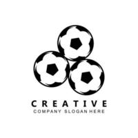 vector de icono de logotipo de deportes de fútbol, concepto de juegos retro