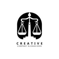 Lawyer or Justice law logo vector design, icon illustration