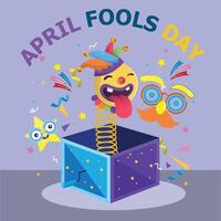 april fools day joker jester background design happy smile vector