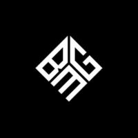 diseño de logotipo de letra bmg sobre fondo negro. concepto de logotipo de letra de iniciales creativas bmg. diseño de letras bmg. vector