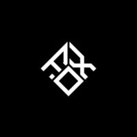 FOX letter logo design on black background. FOX creative initials letter logo concept. FOX letter design. vector