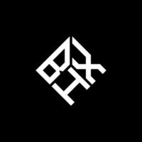 diseño de logotipo de letra bhx sobre fondo negro. concepto de logotipo de letra de iniciales creativas bhx. diseño de letras bhx. vector