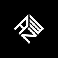 ANW letter logo design on black background. ANW creative initials letter logo concept. ANW letter design. vector