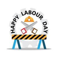 vector illustration of labor day logo, hard worker, strong man, world changer, spirit of work design suitable for company, background, flayer, sticker, screen printing