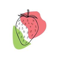 vector de un logo de fruta fresa color rojo de fruta fresca, disponible en el mercado puede ser para jugo de fruta o para gustos de salud corporal agrio, diseño de serigrafía, pegatina, pancarta, empresa de frutas