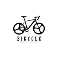 vector de icono de logotipo de bicicleta, vehículo para deportes, carreras, casual, cuesta abajo, plantilla retro