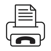 icono de vector de arte de línea de fax o fax para aplicaciones o sitios web