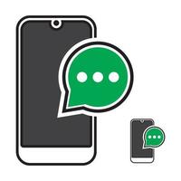 Phone sms text message flat color icon for apps or websites vector