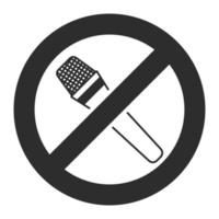 Flat vector icon a mute microphone or silent the mobile phone for apps and websites