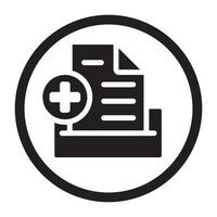 Circled electronic medical record vector icon for apps or websites