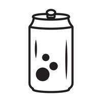 icono de arte lineal la lata de refresco o la lata de bebidas gaseosas frías para aplicaciones y sitio web vector