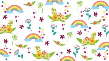 Cute flower seamless background for wrapping paper, fabric, wallpaper, etc. flower pattern with white background. vector