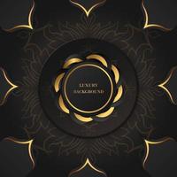 abstract rounded in gold and black with flourish ornament vector