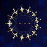 elegant gold flourish circle frame design vector