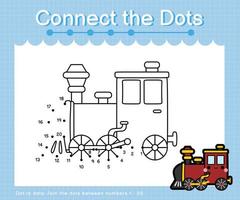 Connect the dots counting numbers 1 to 20 puzzle worksheet with Transportation vector