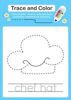 Trace and Color worksheets with the elements vector