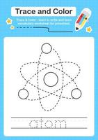 Trace and Color worksheets with the elements vector