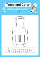 Trace and Color worksheets with the elements vector