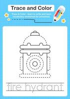 Trace and Color worksheets with the elements vector