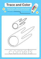 Trace and Color worksheets with the elements vector