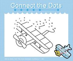 Connect the dots counting numbers 1 to 20 puzzle worksheet with Transportation vector