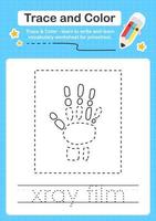 Trace and Color worksheets with the elements vector