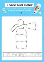 Trace and Color worksheets with the elements vector