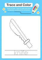 Trace and Color worksheets with the elements vector