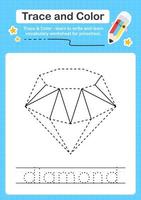 Trace and Color worksheets with the elements vector