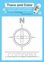 Trace and Color worksheets with the elements vector