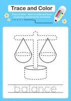 Trace and Color worksheets with the elements vector