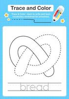 Trace and Color worksheets with the elements vector